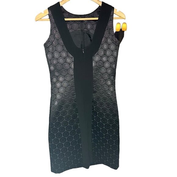 Tory Burch‎ Brylyn Dress Black Metallic Textured Circle Print Cocktail A-Line 0 - Picture 6 of 11